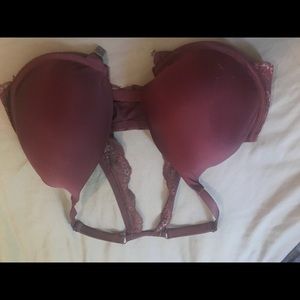 Adore me clasp in front bra maroon